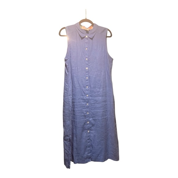 Tommy Bahama 100% Linen Two Palms Sleeveless Shirt Dress size L - Picture 2 of 8